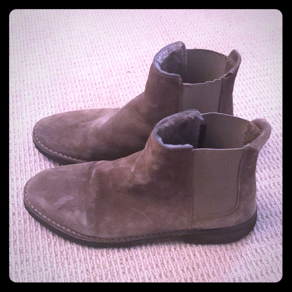 Vince fleece-line suede ankle boot